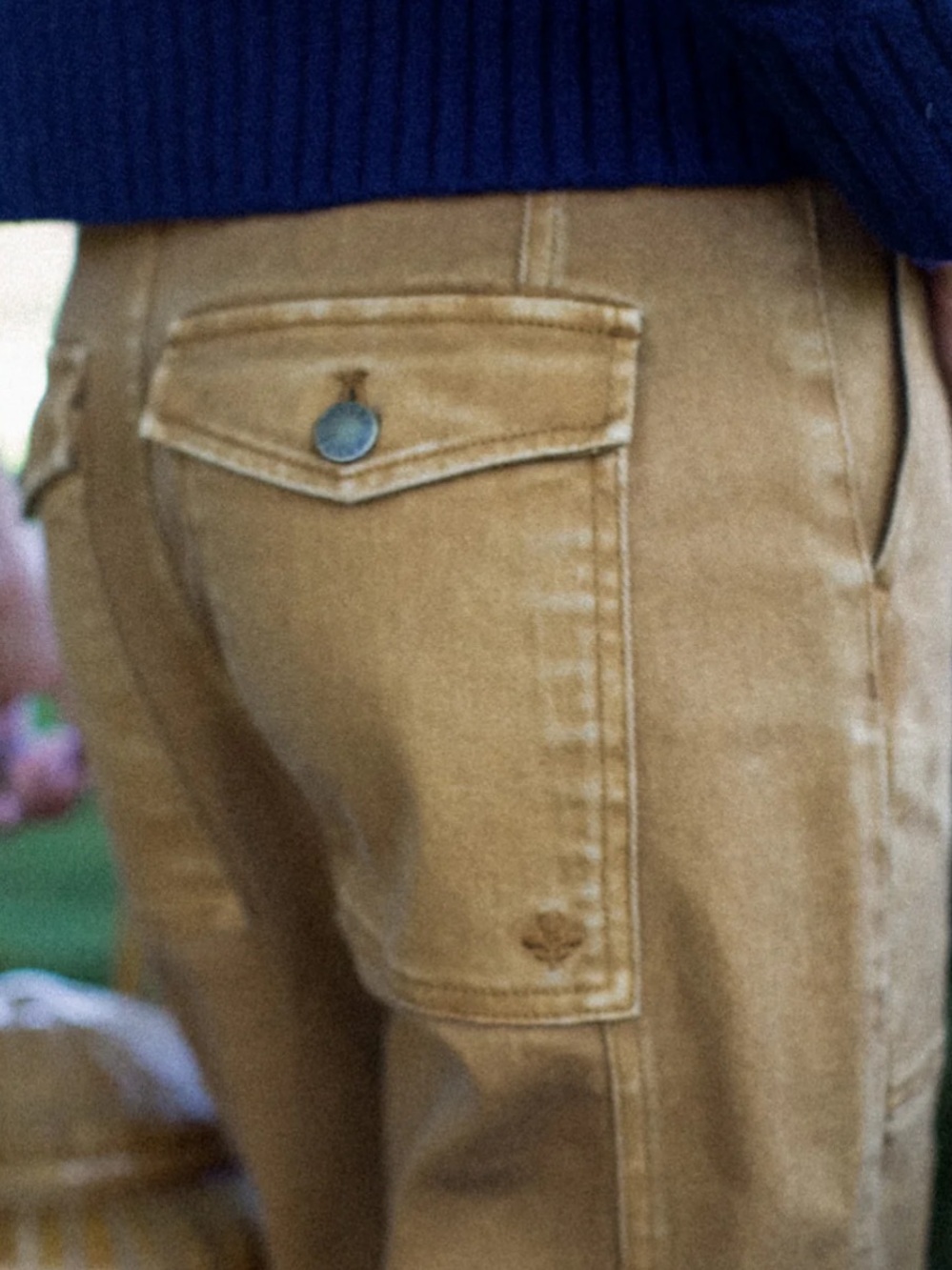 Marea by Liz Joy Meade High Rise Barrel Jean - Golden Brown Size 27 - Picture 2 of 10